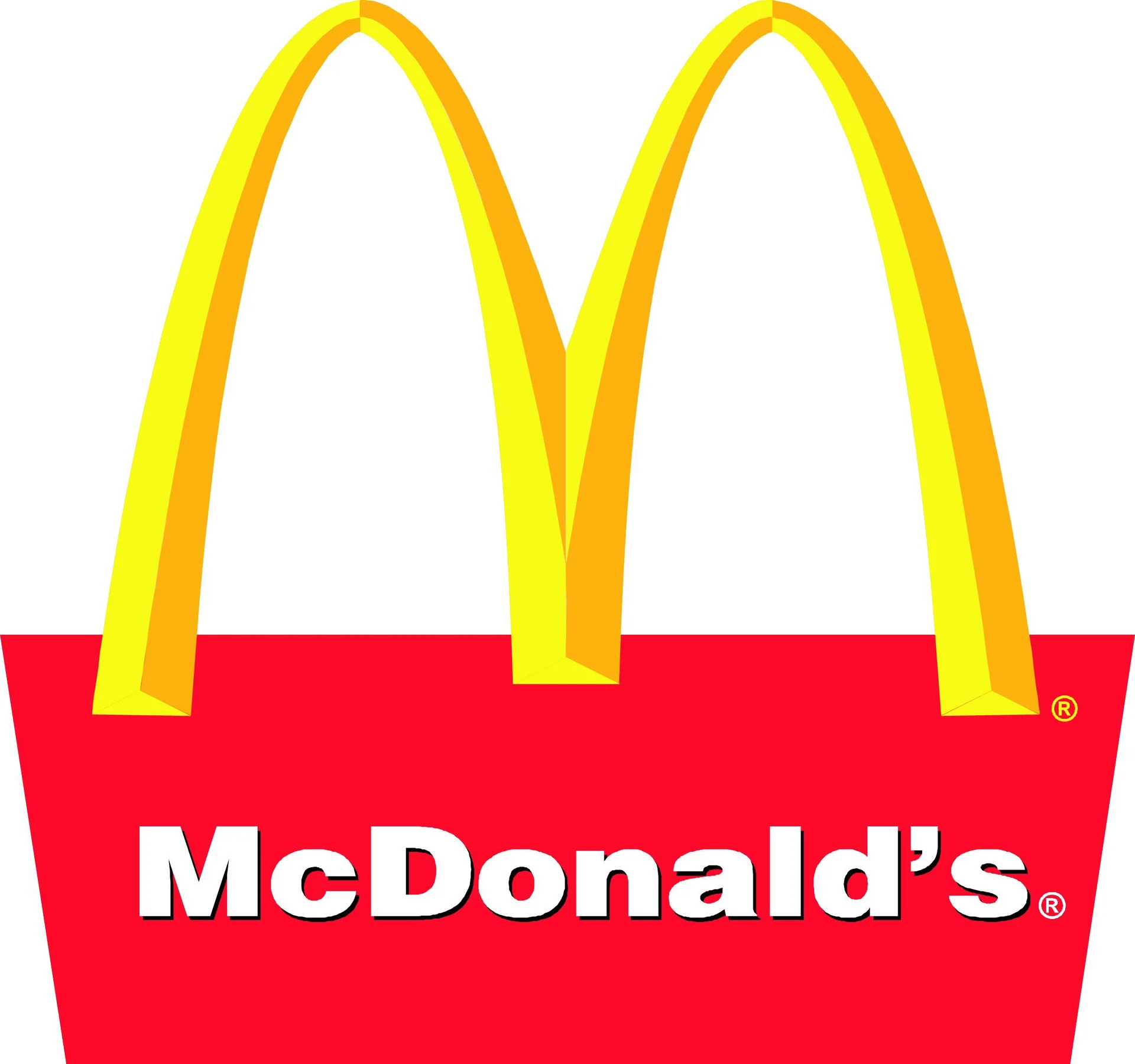 McDonald's logo with Golden Arches on red background