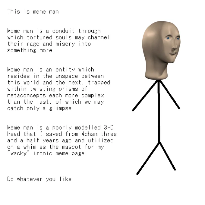 Meme Man — Mock dictionary definition of Mememan describing him as an immortal being