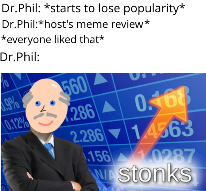 Man's face with text about hearing applause from Meme Review