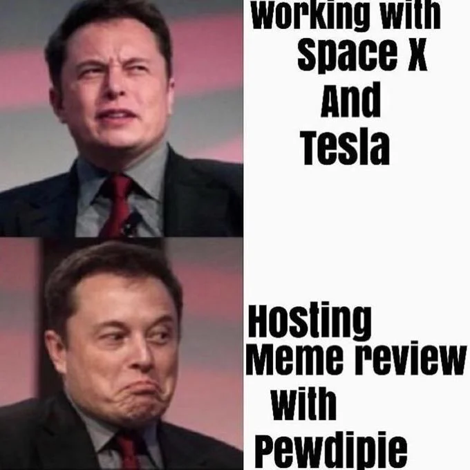 Elon Musk comparison meme about Space X/Tesla vs hosting Meme Review