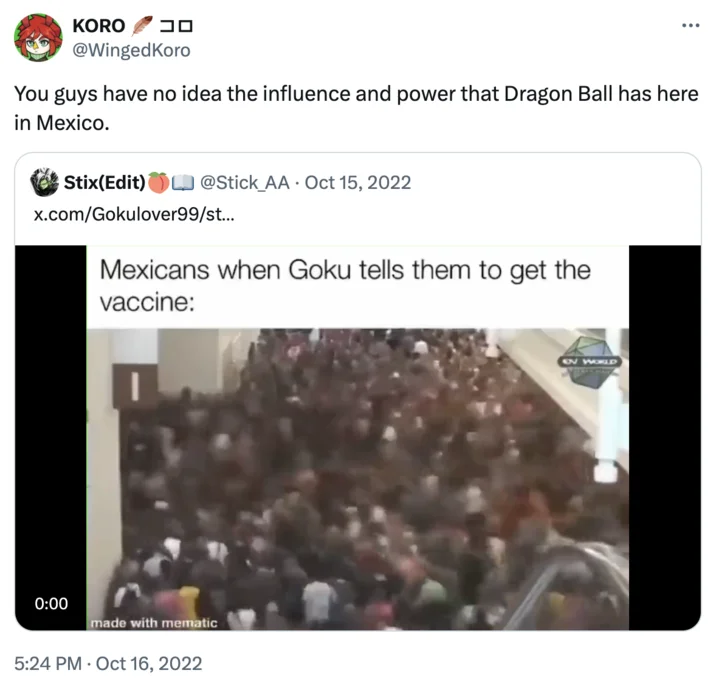 Mexico Loves Dragon Ball — Animated clip of a massive Mexican crowd gathered for a Dragon Ball event.