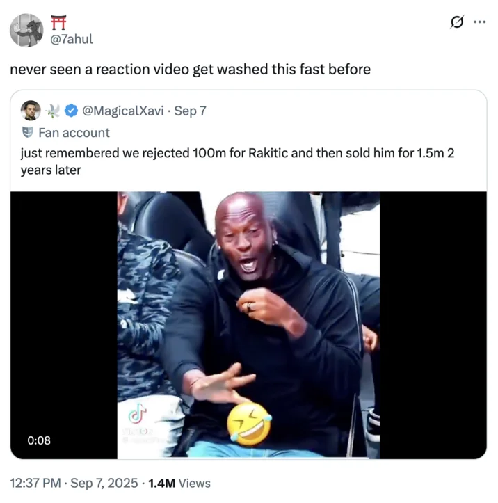 Michael Jordan No No No Reaction — Screenshot of a Twitter/X post featuring embedded TikTok video with expressive dismissive gesture and yellow crying laughing