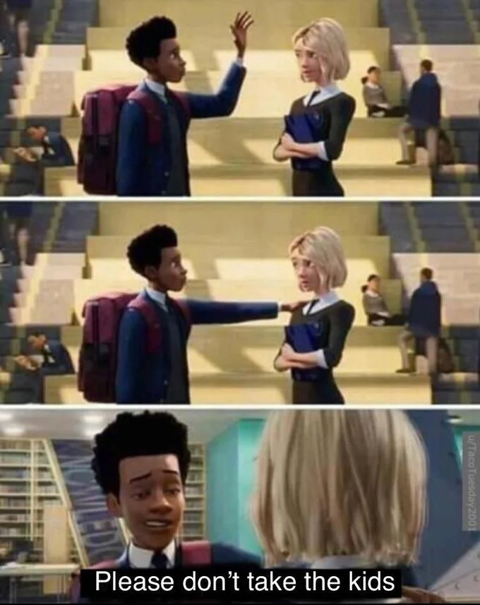 Miles Morales Says Hey — Miles Morales meme with Kylo Ren face swap saying 'Why is the Force connecting us?'