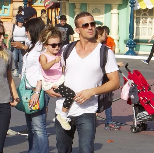 MILF — Cam Gigandet carrying his daughter through Disneyland