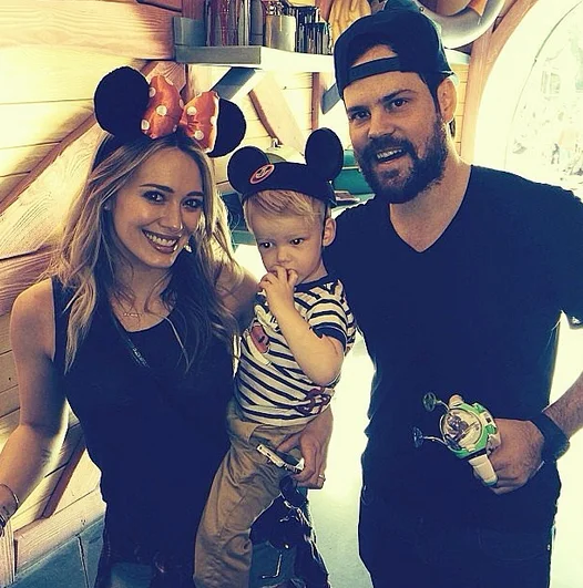 MILF — Hilary Duff wearing Minnie Mouse ears with her son and husband at Disneyland