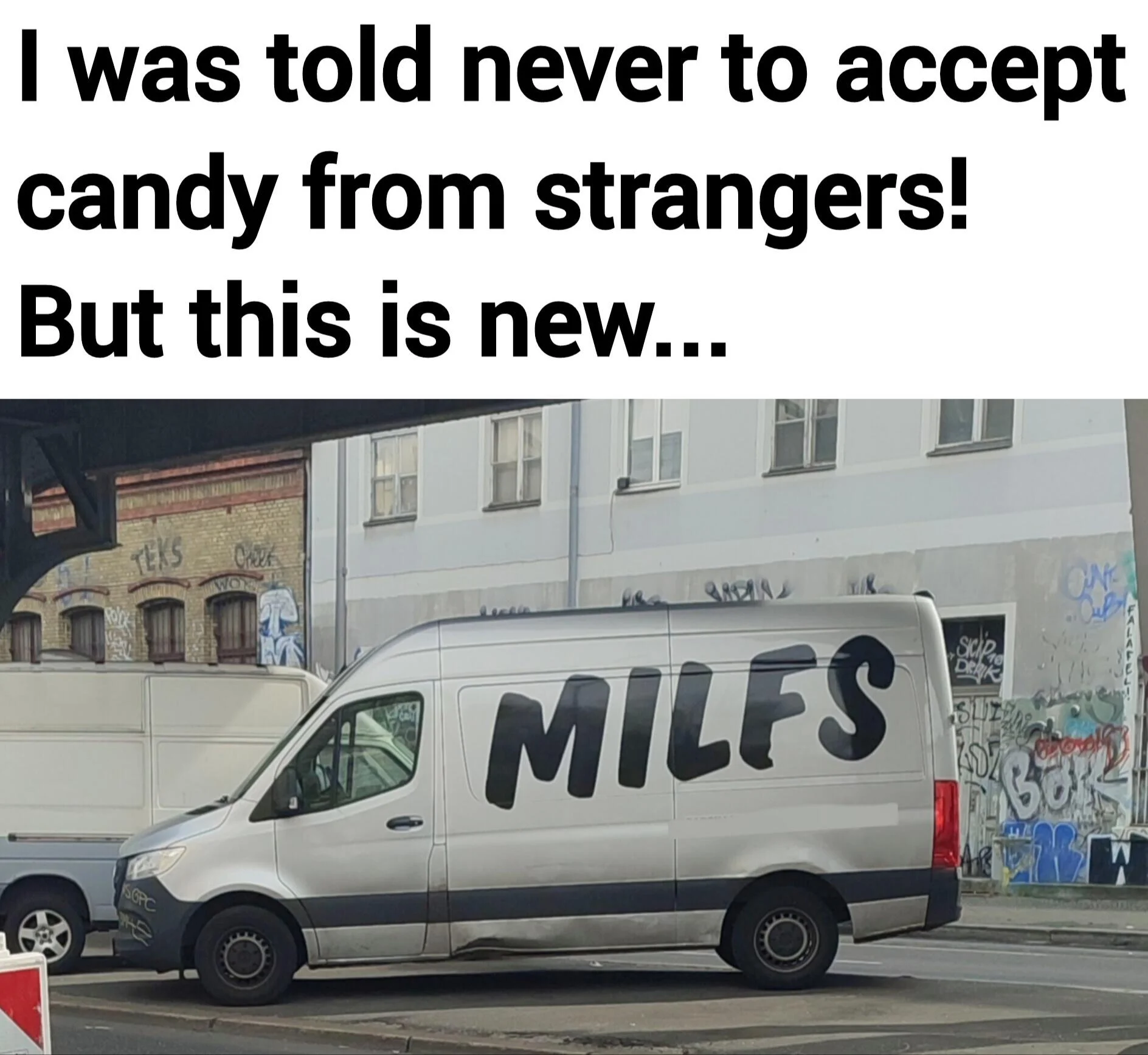 MILF — Tweet by ProZD showing a bag of Japanese Milky candy with Peko-chan mascot
