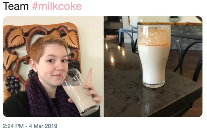 Milk Coke Debate — Tweet joking that milk coke is not normal British behaviour