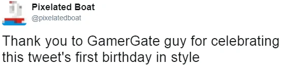 Milkshake Duck — Humorous anniversary reflection from @pixelatedboat celebrating the cultural impact of the original tweet.