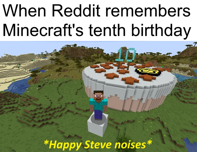 Joke Minecraft history timeline entries for 2009 and 2010