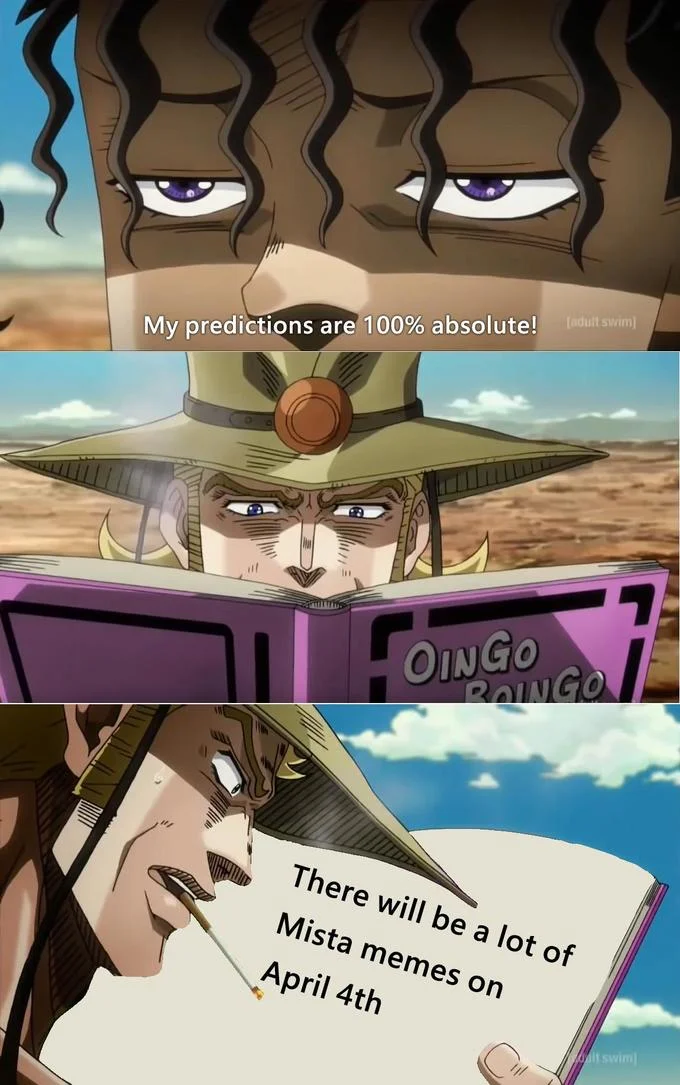 Mistas Tetraphobia — adult swim My predictions are 100% absolute! There will be a lot of Mista memes on April 4th Ait swim)