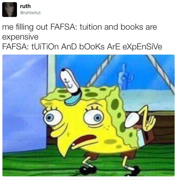 Mocking SpongeBob Text — Twitter post ironically using alternating caps to mock feedback about using the mocking meme itself.