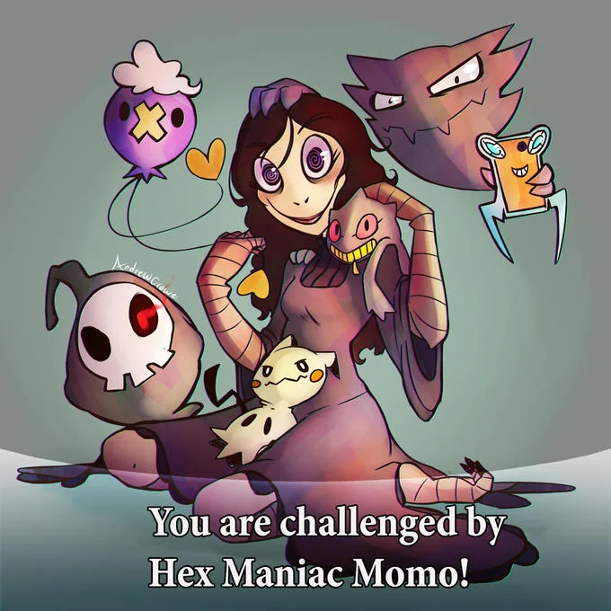 Heavily pixelated or low-resolution image of Momo face barely discernible through severe compression.