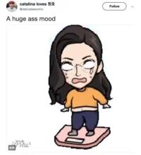 Twitter post with cartoon character illustration captioned 'A huge ass mood'