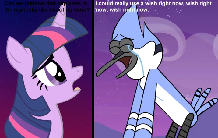 Mordetwi — Comic of Twilight Sparkle and Mordecai crying with Airplanes lyrics