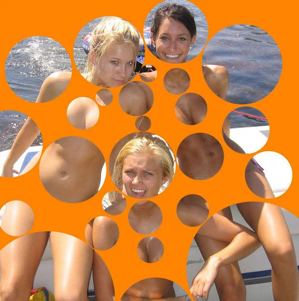 Mormon Porn — Boat bikini photo censored with orange bubbles