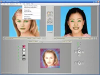 Screenshot of morphing software displaying before-and-after facial transformation sequence.