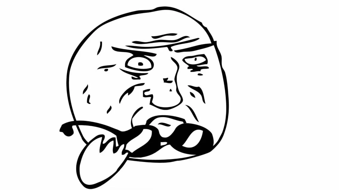 Mother of God rage comic face pulling down sunglasses in shock