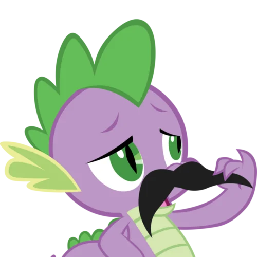 Movember — My Little Pony's Spike the dragon holding up a fake mustache
