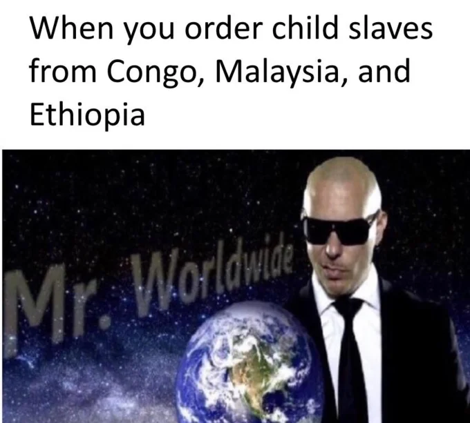 Mr. Worldwide image with extremely disturbing offensive caption about exploitation.