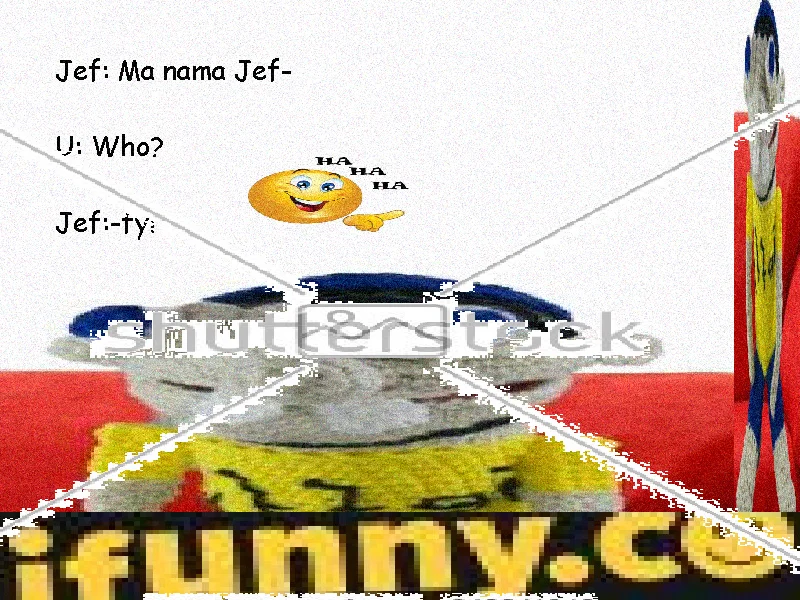 My Name Is Jeff — Deep-fried meme with French text 'je m'appelle jeff'