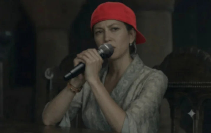 Mysarias Accent Memes Hotd — Photoshopped image of Mysaria in a backwards red cap rapping into a microphone