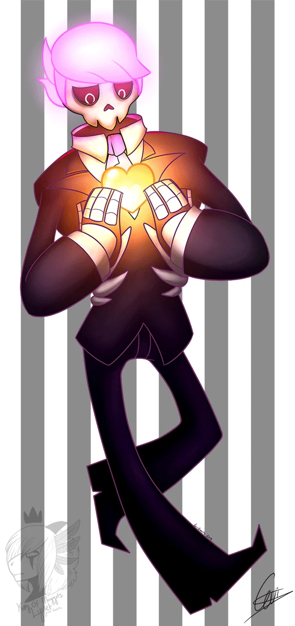 Mystery Skulls Animated — Fan art of Lewis hugging Vivi while both hold his glowing heart