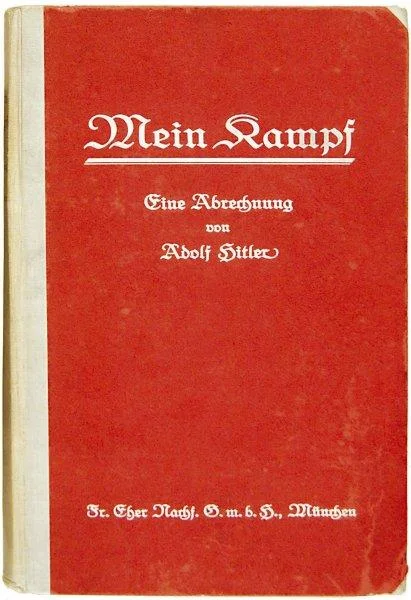 Nazism — Red cover of Mein Kampf by Adolf Hitler, German edition