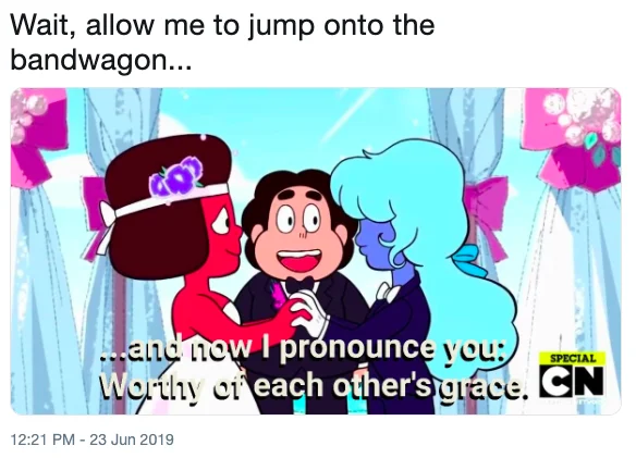 Neon Genesis Evangelion — Steven Universe wedding scene edited with Evangelion translation joke