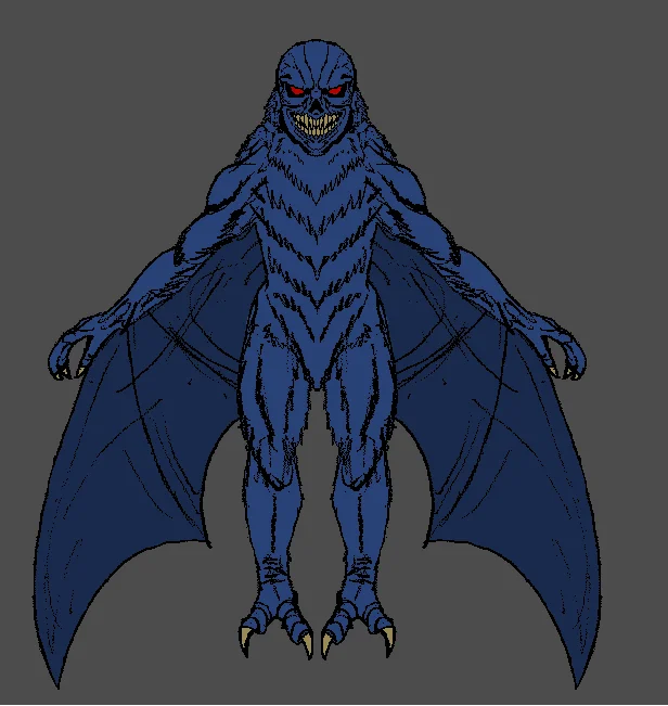 Digital drawing of Red, the demonic winged antagonist of NES Godzilla Creepypasta