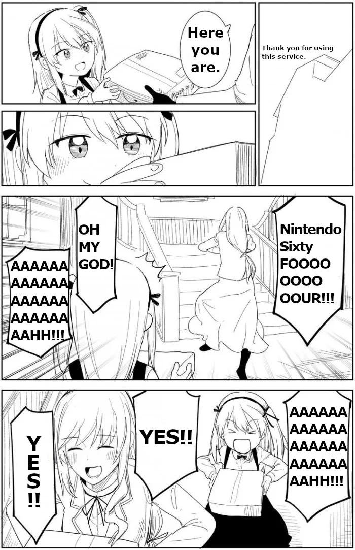 Nintendo 64 Kids — Manga comic parody of the Nintendo 64 Kid reaction with anime girls yelling about the N64