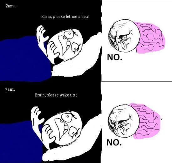 NO. Rage Face — Rage comic about brain refusing to sleep or wake up with No Rage Face responses