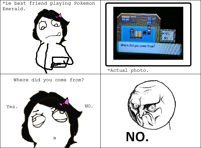 NO. Rage Face — Rage comic about Pokemon Emerald ending with the No Rage Face saying NO