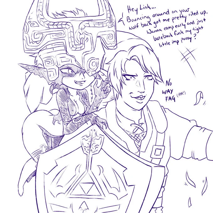 No Way Fag — Sketch of a grinning man with text 'Uh... oh... no way you gay'