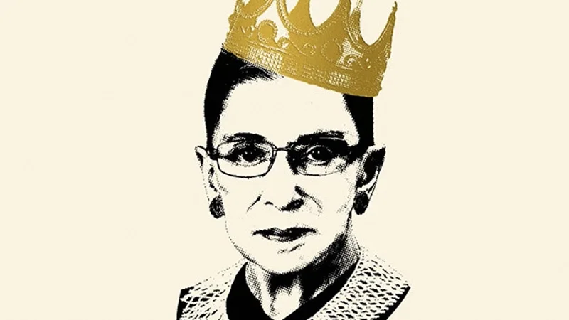 Notorious R.B.G. — Illustrated portrait of Ruth Bader Ginsburg wearing a gold crown