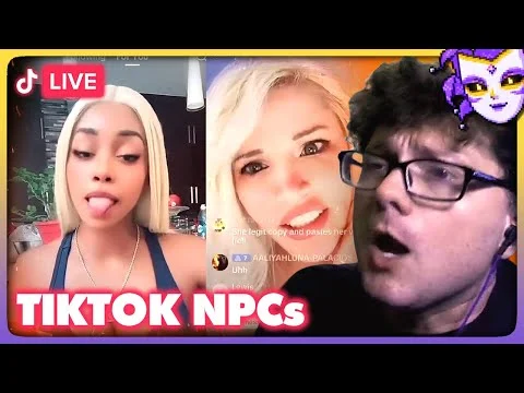 NPC Streaming — TikTok Live screenshot showing multiple streamers with 'TIKTOK NPCs' label and live indicator