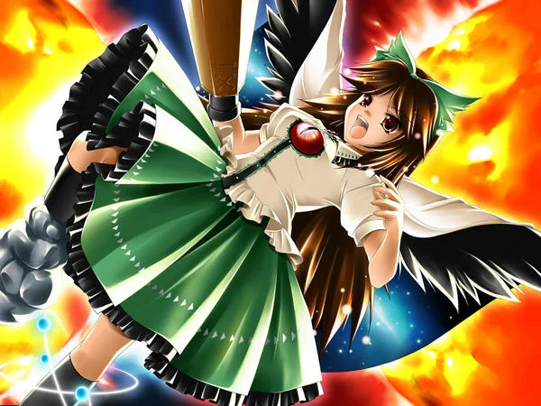 Utsuho nuclear fusion fan art from Touhou