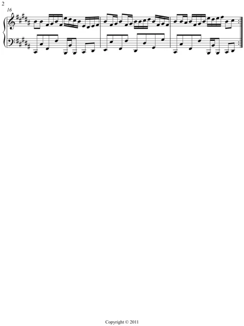 Second page of piano sheet music for Nyanyanyanyanyanyanya song