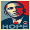 Obama Hope Posters — Lower-resolution version of Obama Hope poster showing full body in Fairey posterized style.