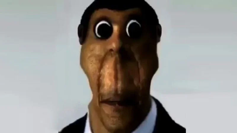 Video screenshot of classic Obunga showing warped Obama face with exaggerated distortions.