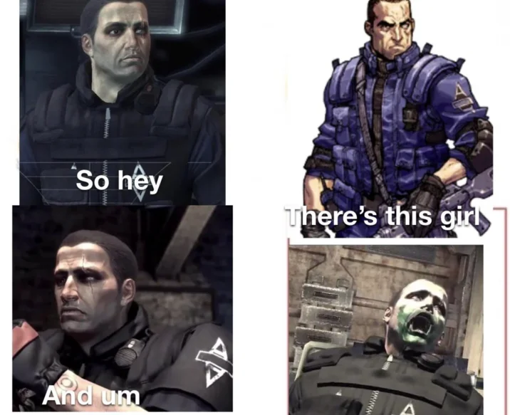 Officer Balls — Four-panel collage of Officer Boles with 'so hey, there's this girl' meme format.