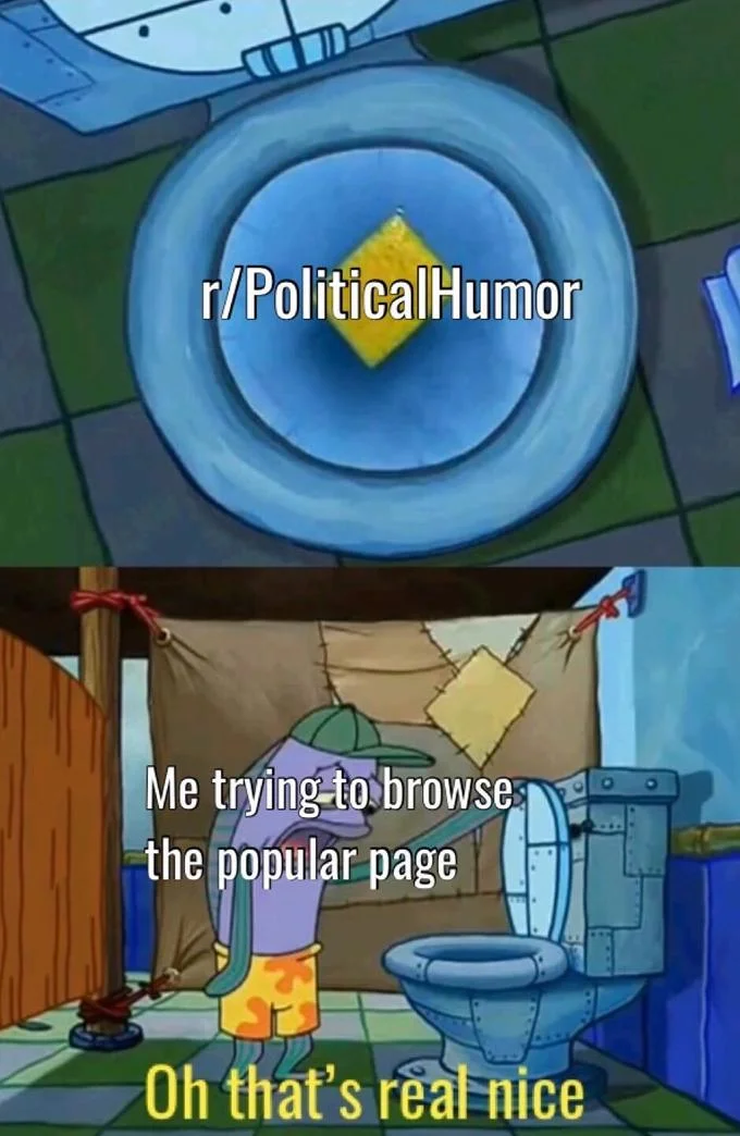 Oh Thats Real Nice Spongebob Fish Looking Into Toilet — Two-panel meme with fish looking into toilet and Pimpin SpongeBob image in the bowl