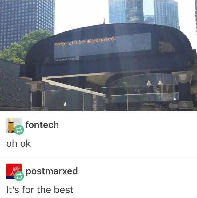 Ohio Memes — Building projection with social media comments affirming Ohio elimination as appropriate.