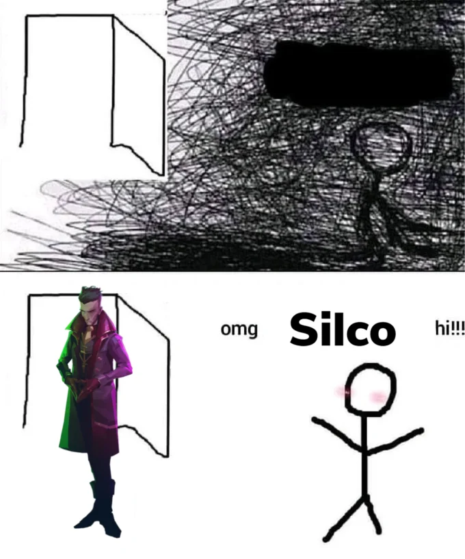 OMG X Hi!!! — Omg x hi meme with Spider-Verse Miles Morales spider logo in the doorway, text 'omg SPIDER-VERSE hi!!!'