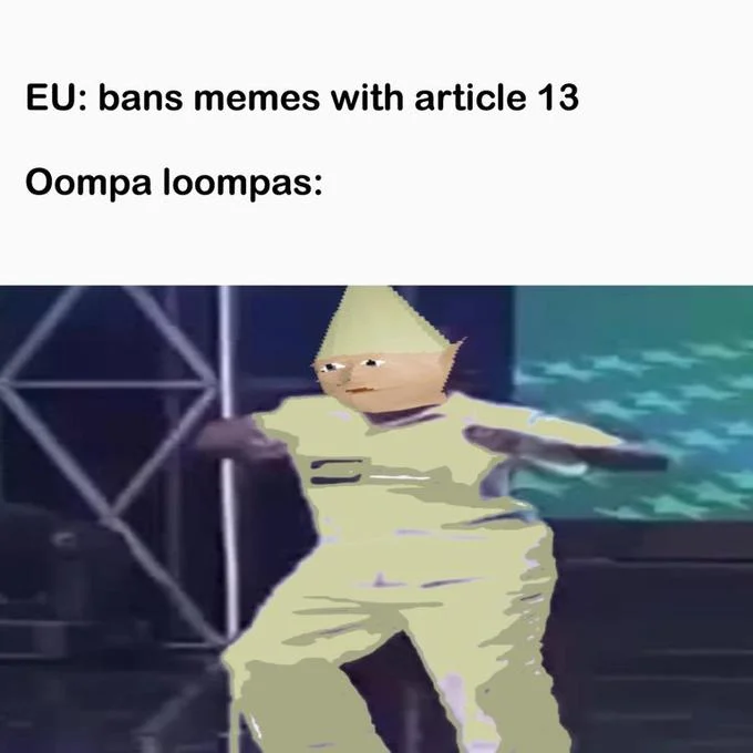 Oompa Loompas Celebrating — Runescape-style low-poly Oompa Loompa dancing in response to EU Article 13