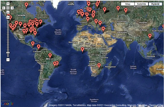 Operation Darknet — World map with red pins marking alleged pedophile locations exposed by OpDarknet