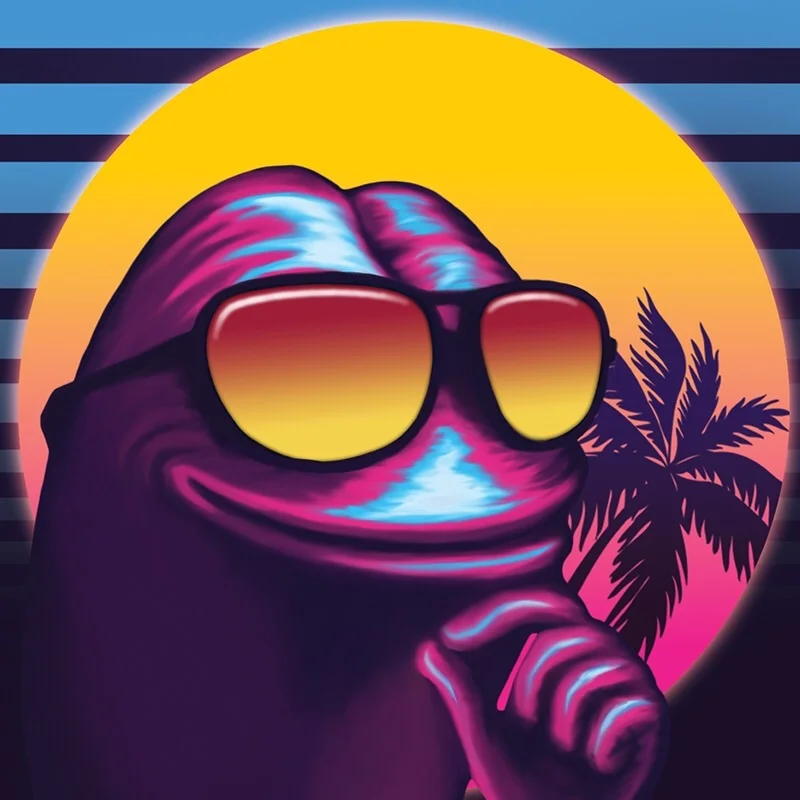 Cat face in retro sun over wireframe landscape outrun animation