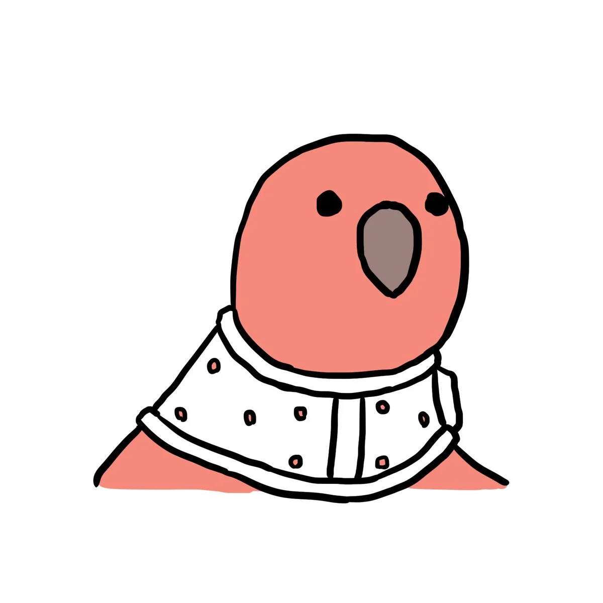 Party Parrot — Pink cartoon parrot wearing a white ruffled collar
