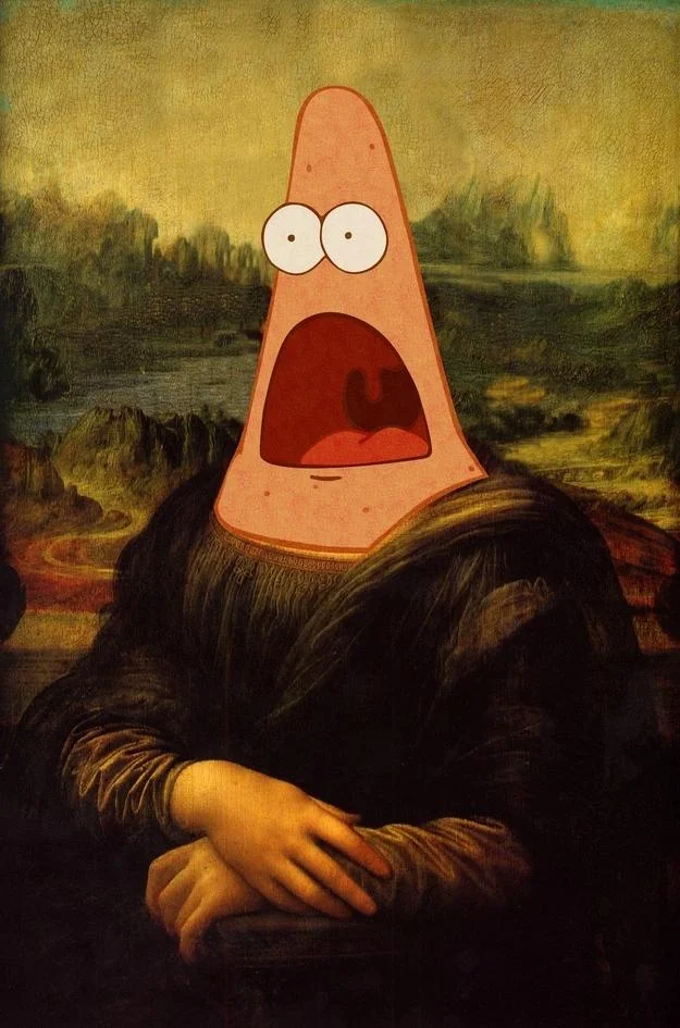 Patrick Star — Surprised Patrick face edited onto the Mona Lisa painting