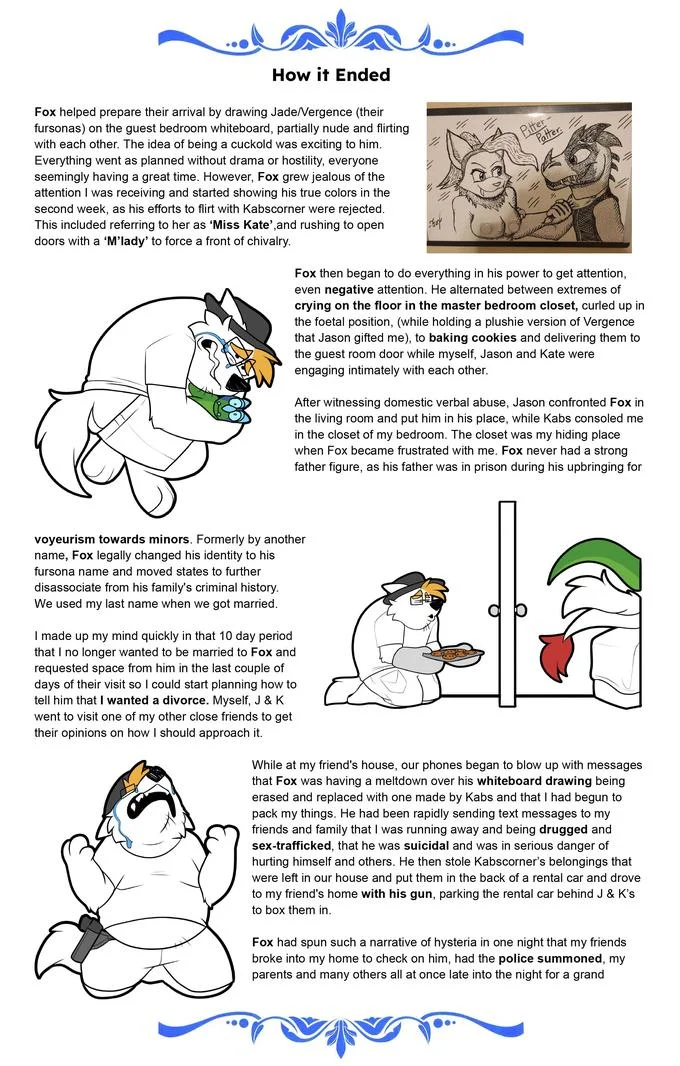 PeaceWolf Drama — Page from Peacewolf's blog 'How it Ended' featuring the original cookies illustration in context
