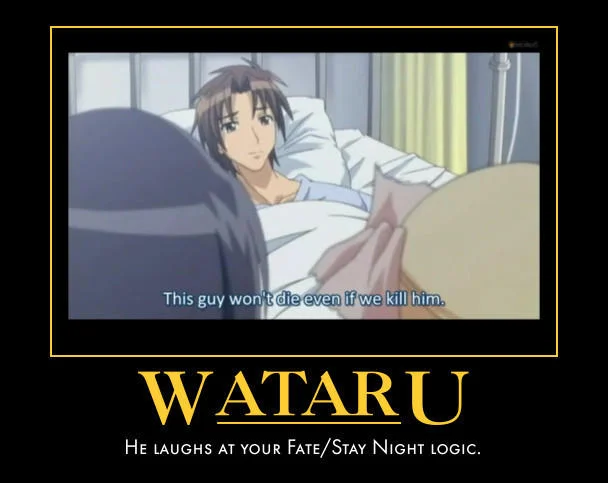 People Die If They Are Killed — Motivator meme of Rin Tohsaka with caption 'People die when they are killed - Even Tohsaka Rin isn't immune!'